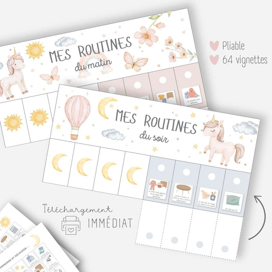 Mes tableaux de routines pliables - Licorne Little Cabane